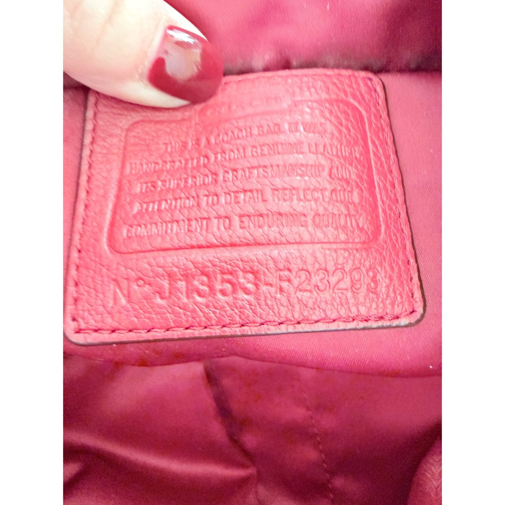 Coach Park Red Pebble Leather Hobo Shoulder Bag Purse Handbag F23293 - Picture 3 of 16